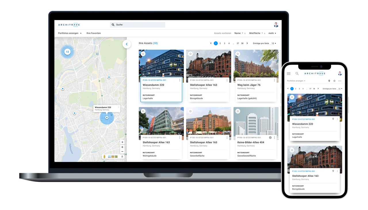Architrave asset manager app on a laptop